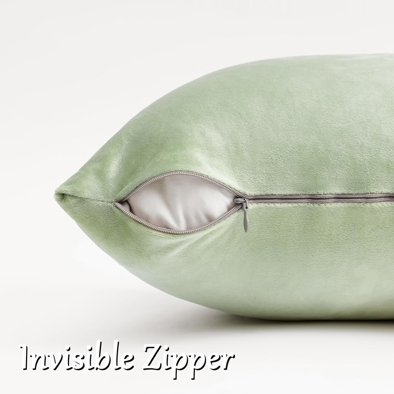 GIGIZAZAFocusingonhomedecoration GIGIZAZA Throw Pillow Covers 22x22 Inch Sage Green Velvet Pillows Decorative Covers Pack of 2 for Sofa Pil…