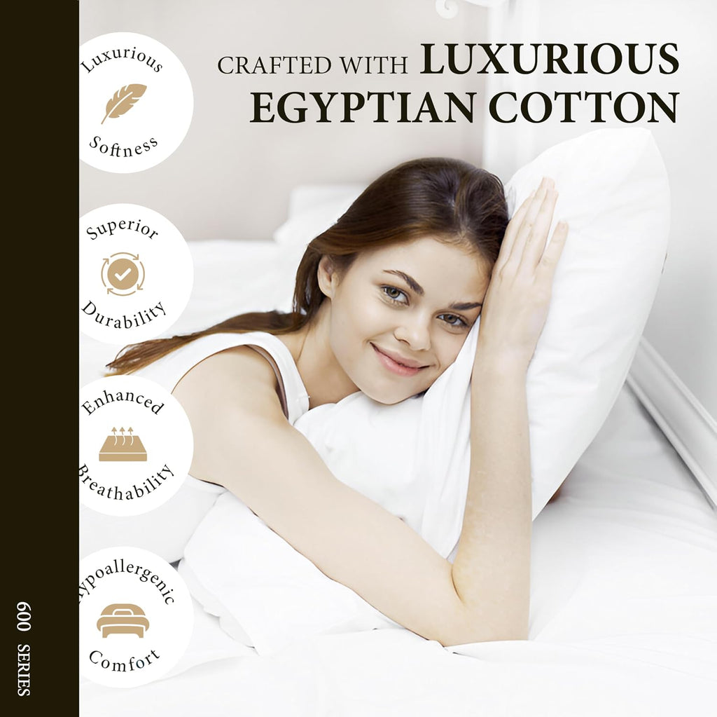 AshtonSheets 100% Egyptian Cotton Twin XL Bed Sheets Set - Luxury 600 Series Refined Collection Sheet for Twin XL Size Bed (3 PC, Navy Blue…