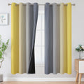 Estelartextiler Estelar Textiler Ombre Grey and Yellow Blackout Curtains 72 Inch Length 2 Panels, Full Light Blocking Curtains for Living R…