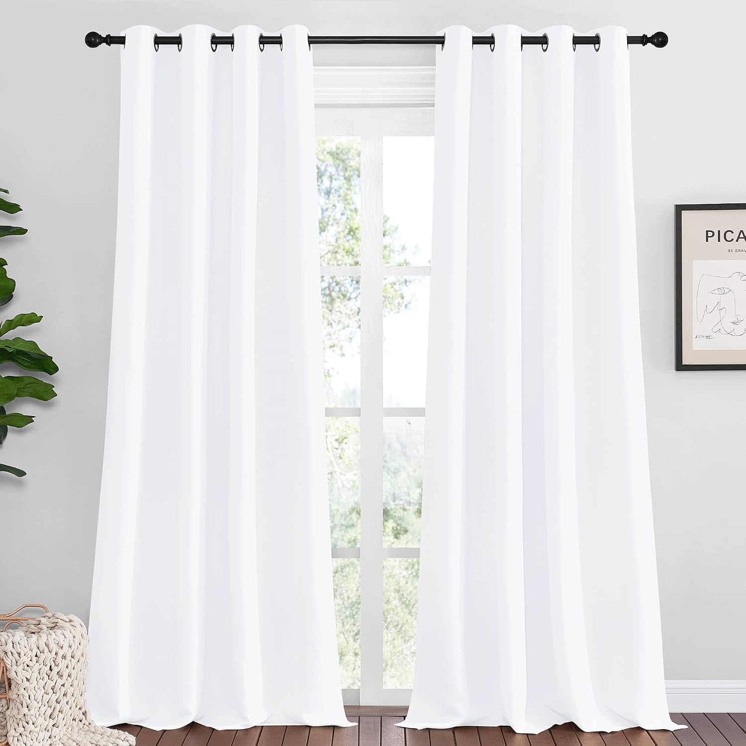 Nicetown Blackout Extra Long Curtains for Kids Room, Sea Teal, Set of 2, 55 x 120 Inch, Triple Weave Microfiber Home Thermal Insulated Soli…
