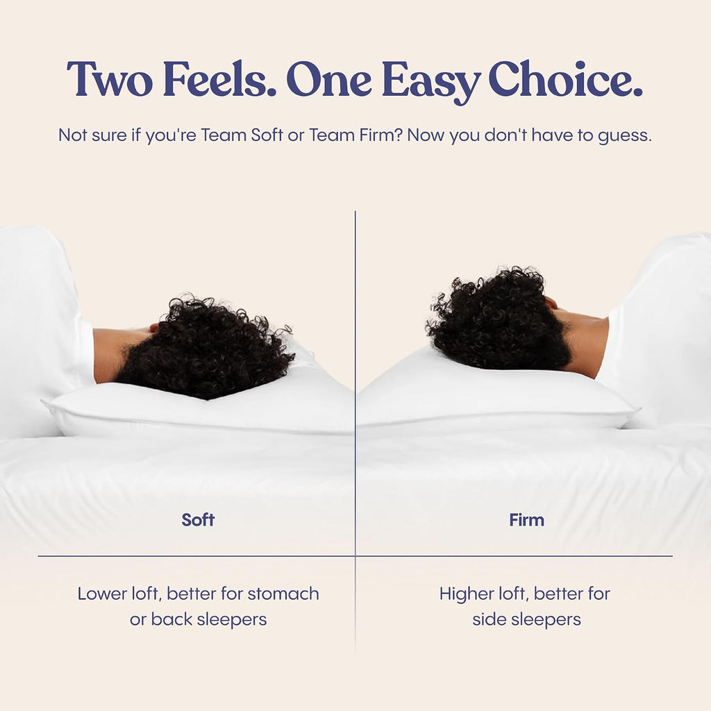 FluffCo Zen FluffTM Down Standard/Queen Size Bed Pillow for Sleeping - 600 Fill Power White Duck Down - 300 TC Cotton Shell - Pillows for Si…