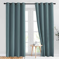 Nicetown Blackout Greyish Blue Curtains & Drapes for Living Room - Thermal Insulated Solid Grommet Sound Reducing Energy Saving Window Trea…