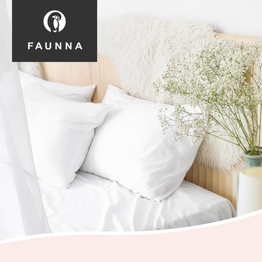 Faunna Waterproof Zippered Pillow Protectors,100% Cotton King Size Pillow Covers, Anti-Dust, Stain and Sweat Resistant, Ultra Soft and Breatha…