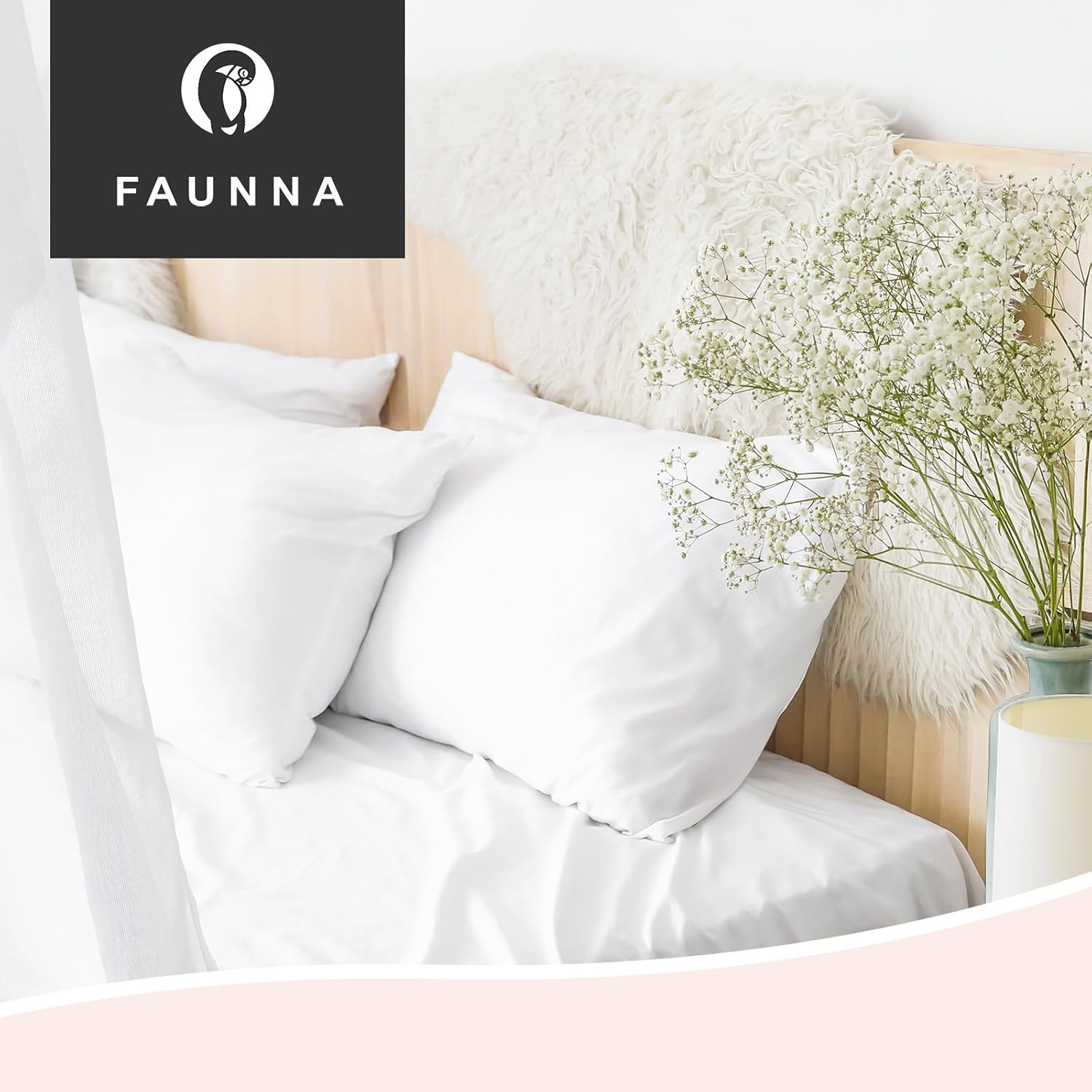 Faunna Waterproof Zippered Pillow Protectors,100% Cotton King Size Pillow Covers, Anti-Dust, Stain and Sweat Resistant, Ultra Soft and Breatha…
