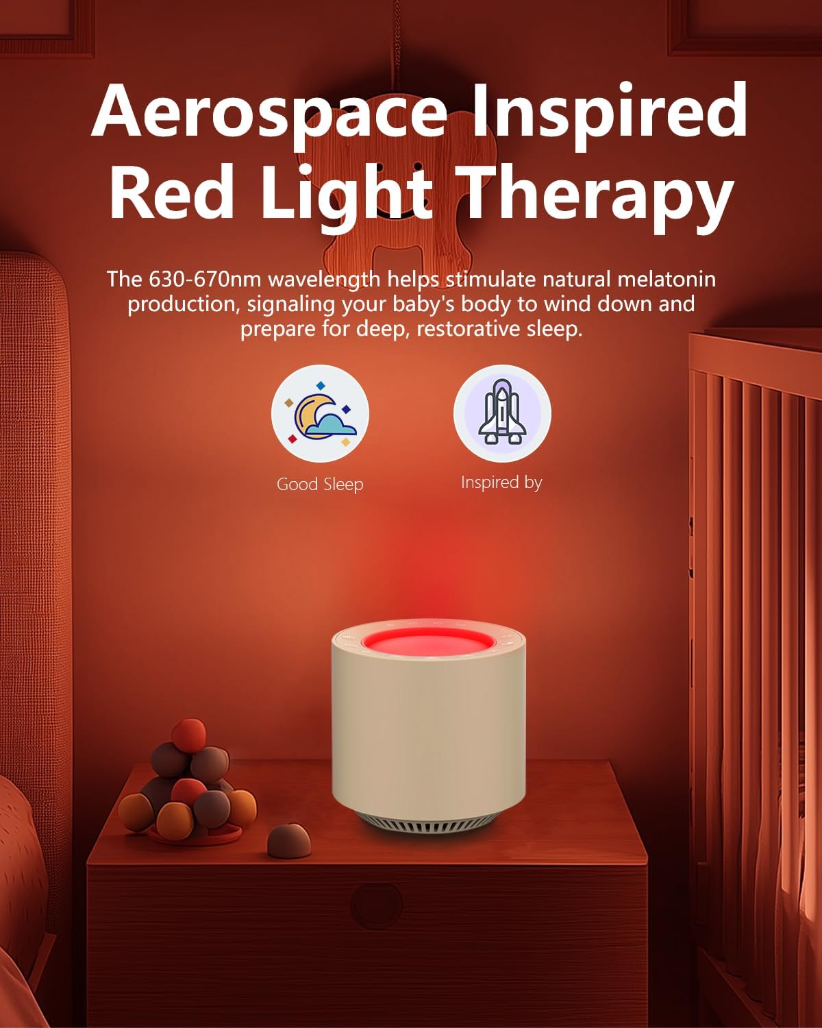 PureNurt White Noise Sound Machine: Red Light relaxation Sleep Sound Machine with 38 Soothing Sounds & Calming Womb Soother…