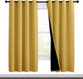 Nicetown Bright Yellow Full Shade Curtain Panels, Pair of Thermal Insulated & Energy Efficiency Blackout Drapes for Living Room Windows, Li…
