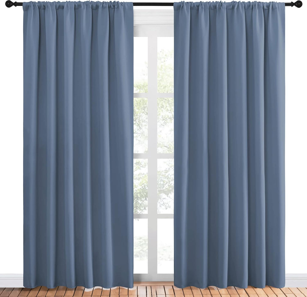 NICETOWN Living Room Curtains, Blackout Curtain Panels, Window Treatment Energy Saving Thermal Insulated Solid Rod Pocket Blackout…
