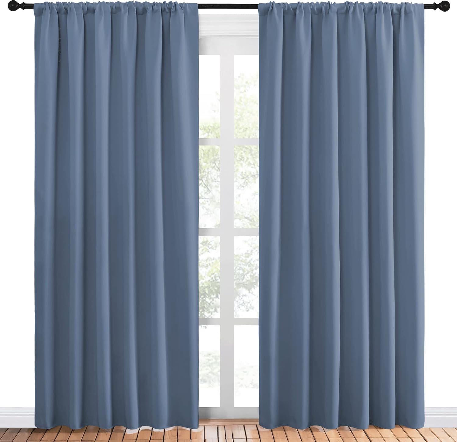 NICETOWN Living Room Curtains, Blackout Curtain Panels, Window Treatment Energy Saving Thermal Insulated Solid Rod Pocket Blackout…