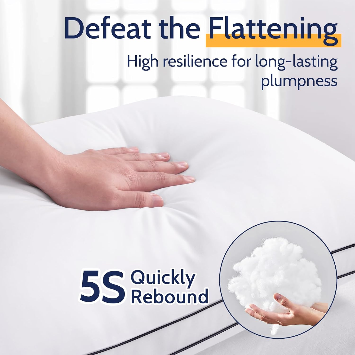 Roumea Pillows Queen Size Set of 2, Bed Pillows for Sleeping 2 Pack, Luxury Hotel Quality, Supportive Queen Pillows with Soft Down Alternat…