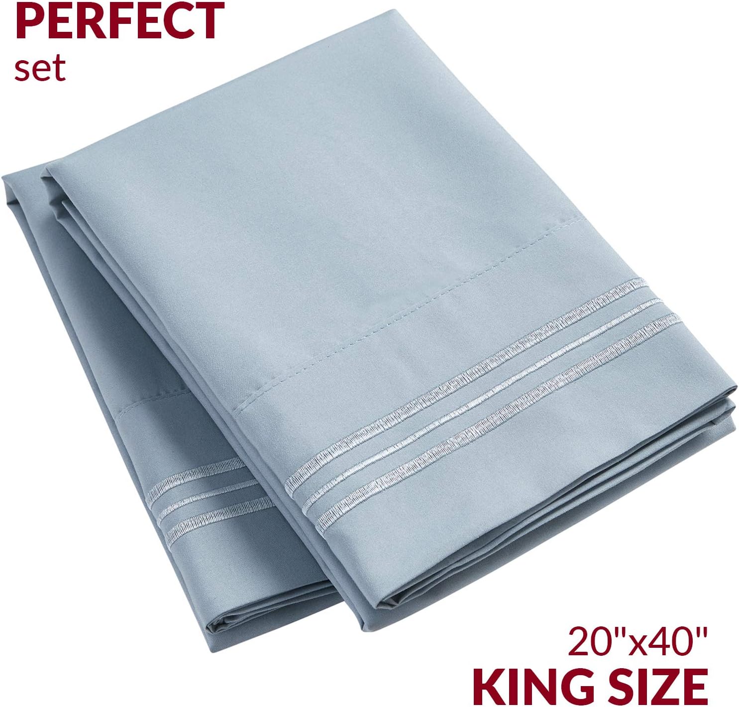 Mellanni Pillow Cases - Luxury, Extra Soft, Cooling Pillow Covers - 2 PC Iconic Collection Pillowcases - Envelope Closure (King 20" x 40",…