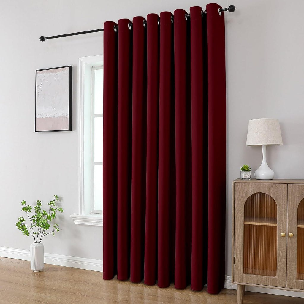 CUCRAF Burgundy Red Blackout Curtains 108 inch Length 2 Panels Set, Room Darkening Drapes for Living Room Bedroom, Thermal Insulated…