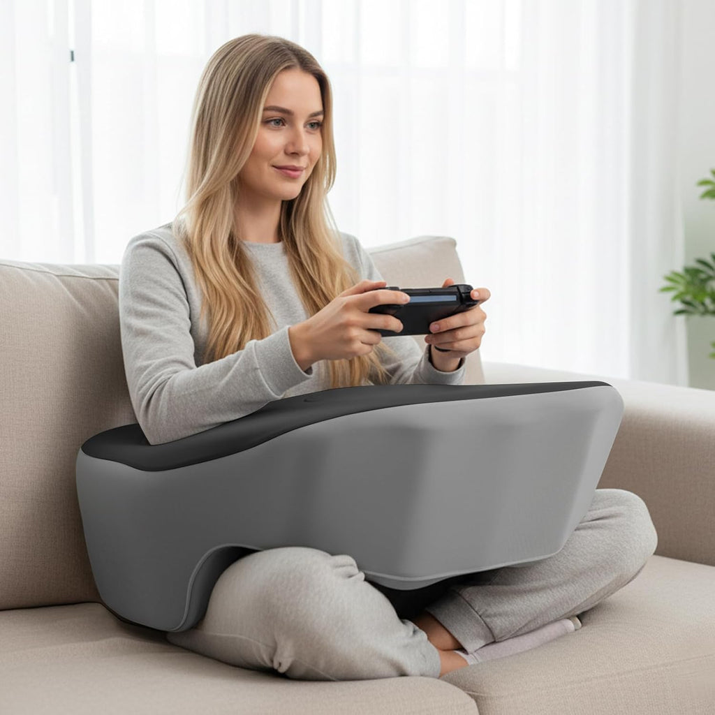 Reading Pillow for Gaming, Large Arm Rest Pillow for Adult, Memory Foam Desk Pillow with Cup & Phone Holder for Reading, Working…