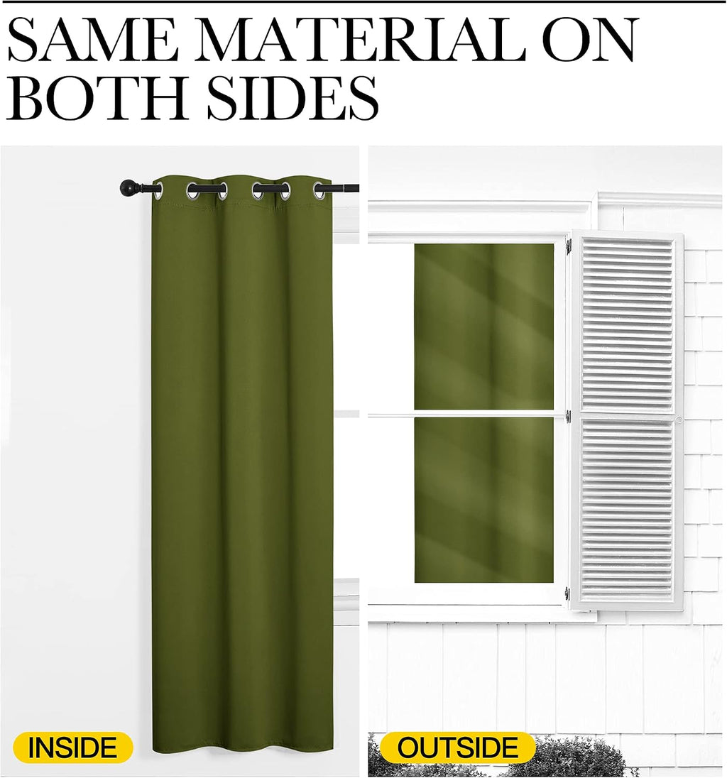 NICETOWN Window Curtain Panels, Christmas Window Decoration Thermal Insulated Solid Grommet Blackout Draperies/Drapes (One Pair, 34 by…