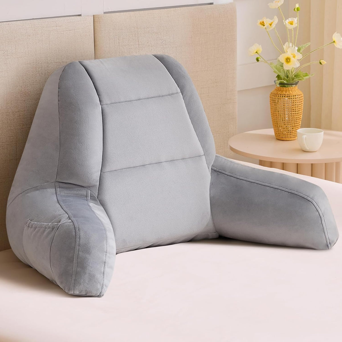 IASEAHK Reading Pillows for Sitting in Bed Adult, Back Pillow for Bed Sitting Up, Backrest Pillows with Shredded Foam for Adult&Teens…