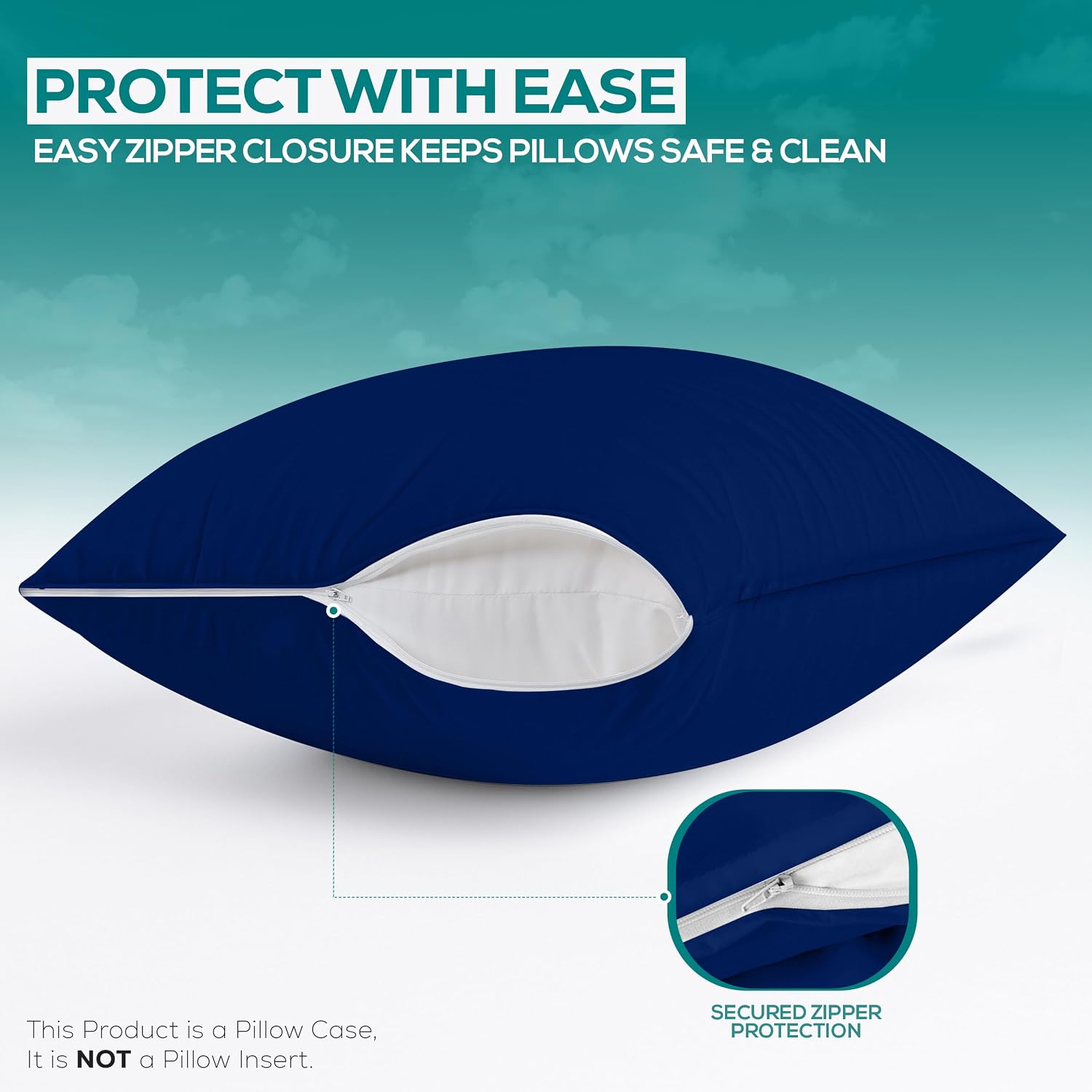Utopiabedding Utopia Bedding 100% Waterproof Pillow Protectors with Zipper Standard Size (Set of 2), Bed Bug and Dust Mite Proof Zippered P…