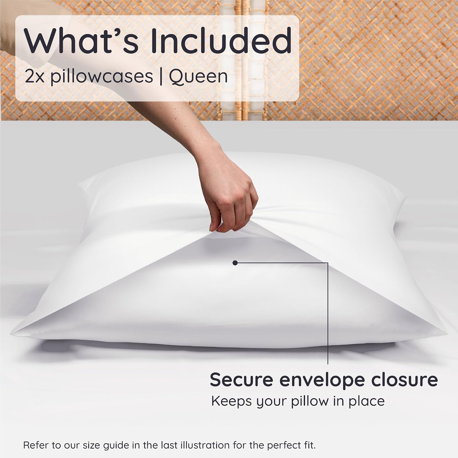 Bambaw 100% Viscose Derived from Bamboo Pillowcase Queen Size – Set of 2 Queen Cooling Pillow Cases for Hot Sleepers with Envelope Closure,…