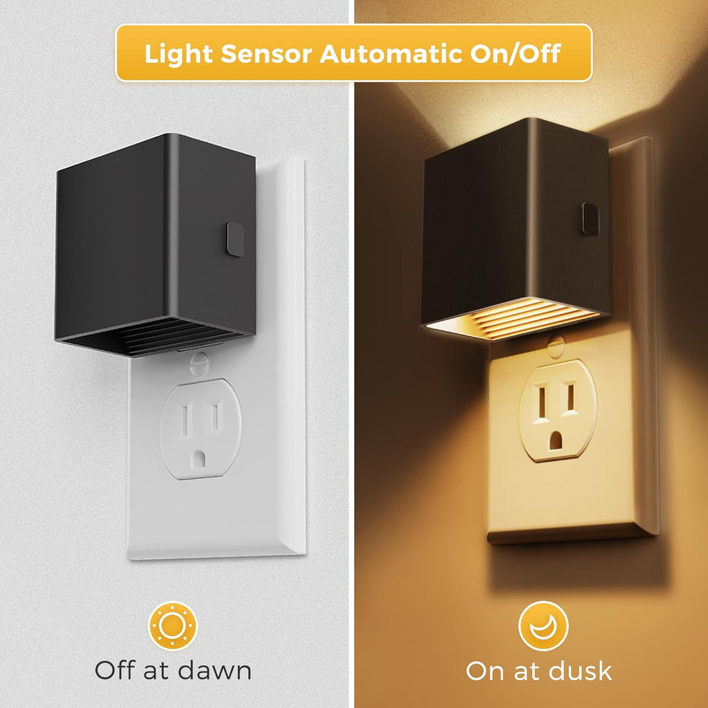 L LOHAS LED Night Light, Night Lights Plug into Wall,[2-Pack] Dusk to Dawn Sensor, Brightness Adjustable,3000K Soft White, Plug in…