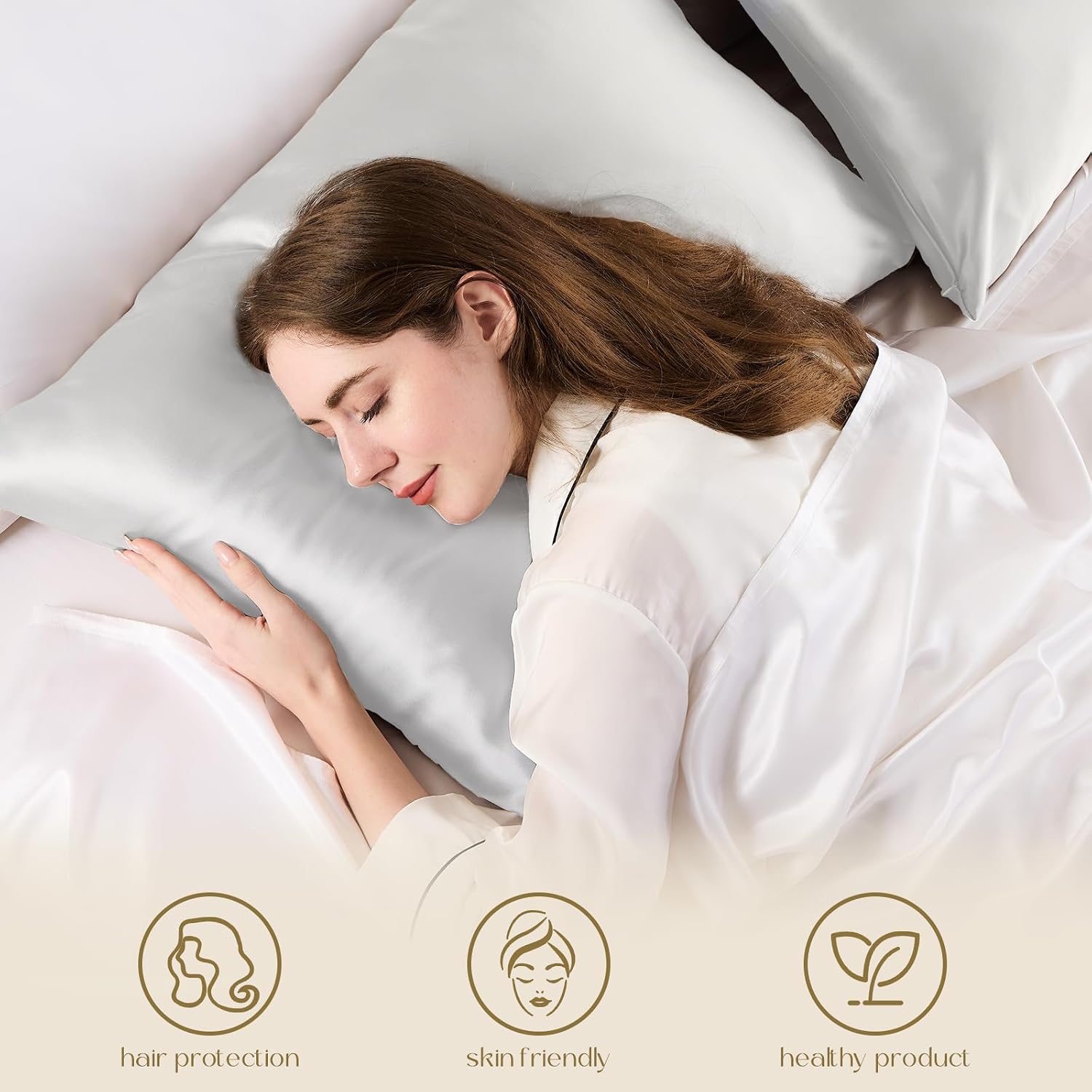Zimasilk 100% Pure Mulberry Silk Pillowcase for Hair and Skin everyday comfort, Soft and Smooth, Both Sides Grade 6A Silk,600 Thread…