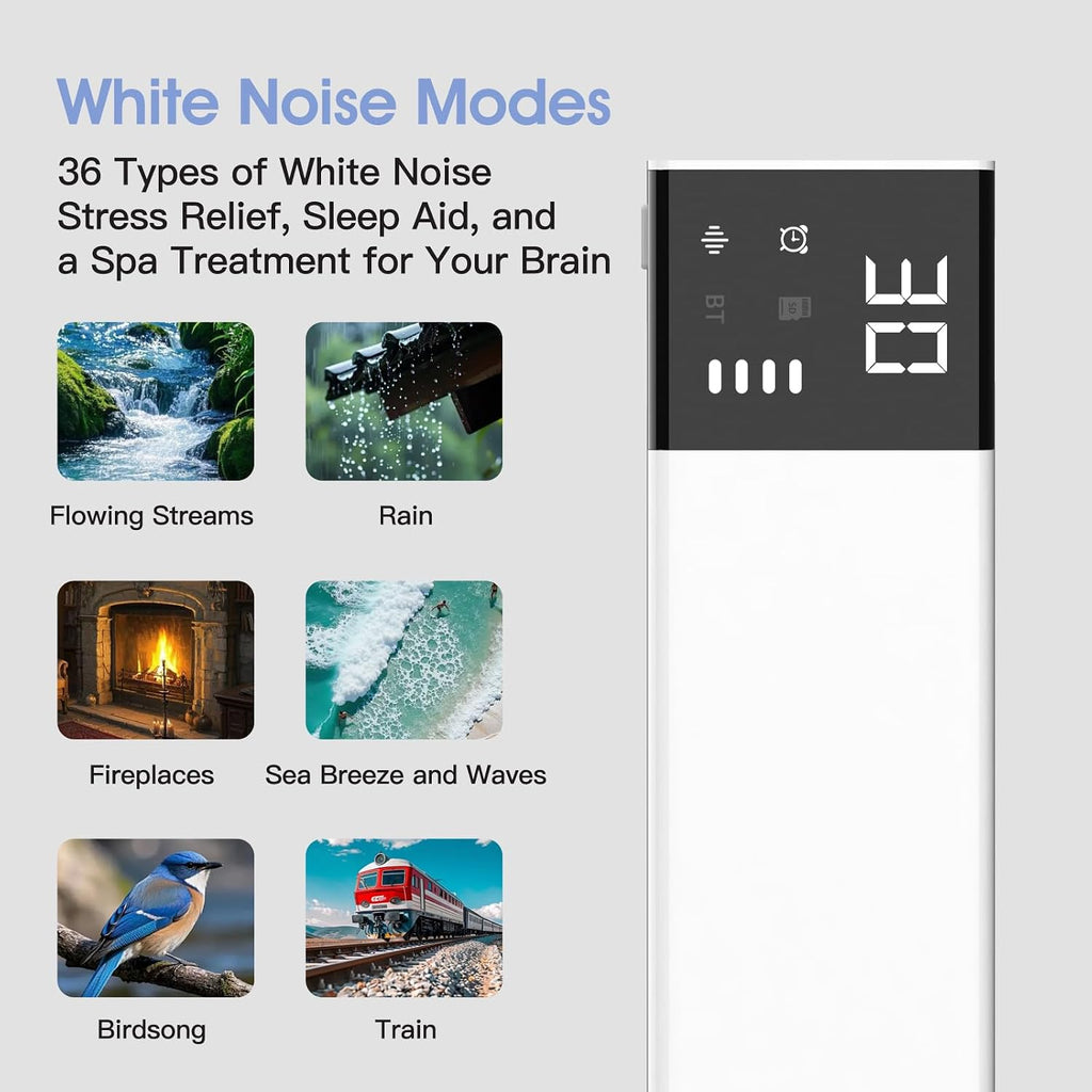 Under-Pillow Speaker for Sleeping - Bluetooth White Noise Sound Machine, Bone Conduction Bluetooth Under Pillow Speaker with 36 Soothing…