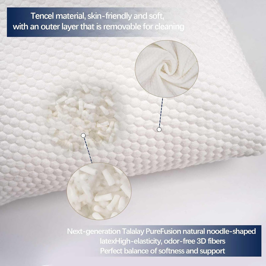 Talatex Premium Natural Latex Body Pillow – 3 Adjustable Compartments for Custom Support, Tencel Silk Removable Cover, Ideal for Side…