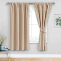 Jiuzhen Blackout Curtains for Bedroom - Thermal Insulated Room Darkening Rod Pocket Curtains for Living Room, Set of 2 Panels with Tiebacks…