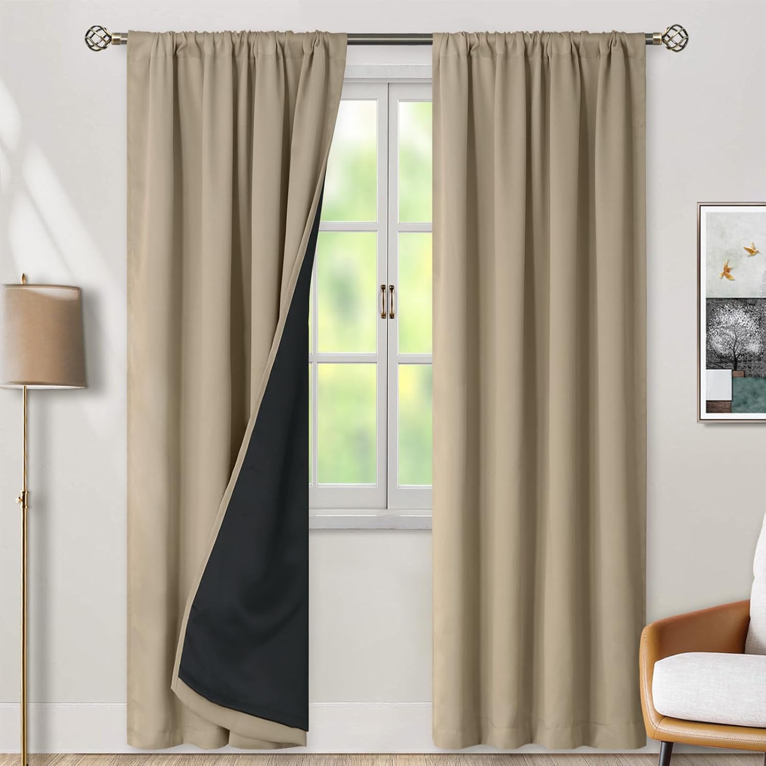 BGment 100% Blackout Curtains for Bedroom 84 Inch Length 2 Panels, Thermal Insulated Room Darkening Curtains Rod Pocket Soundproof…