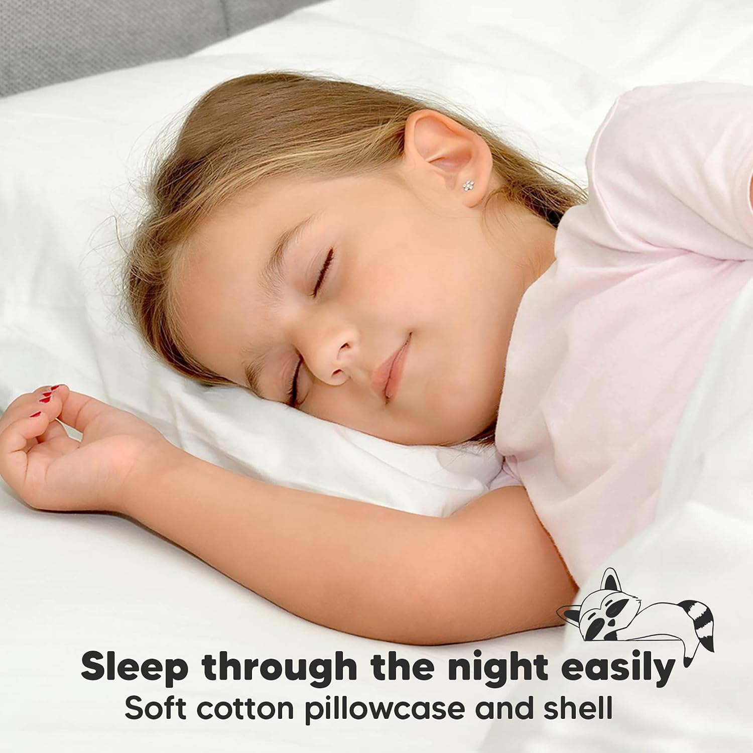 Toddler Pillow with Pillowcase - 13x18 My Little Dreamy Kids Travel Bed Pillows for Sleeping, Organic Cotton Small Pillowcase, Soft &…