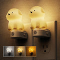 L LOHAS LED Plug in Night Light for Kids,2-Pack 3D Cute Puppy Night Lights with Dusk to Dawn Sensor,1600K/2700K/5000K 3CCT Dog Night…