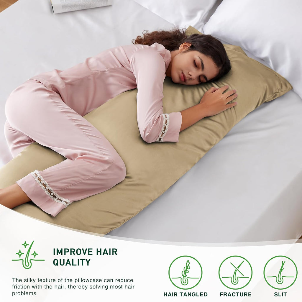 Lovescabin Love's cabin Satin Body Pillowcase 20x54, Cooling Pillow Cover for Hair and Skin, Silky Smooth with Envelope Closure, Similar to…