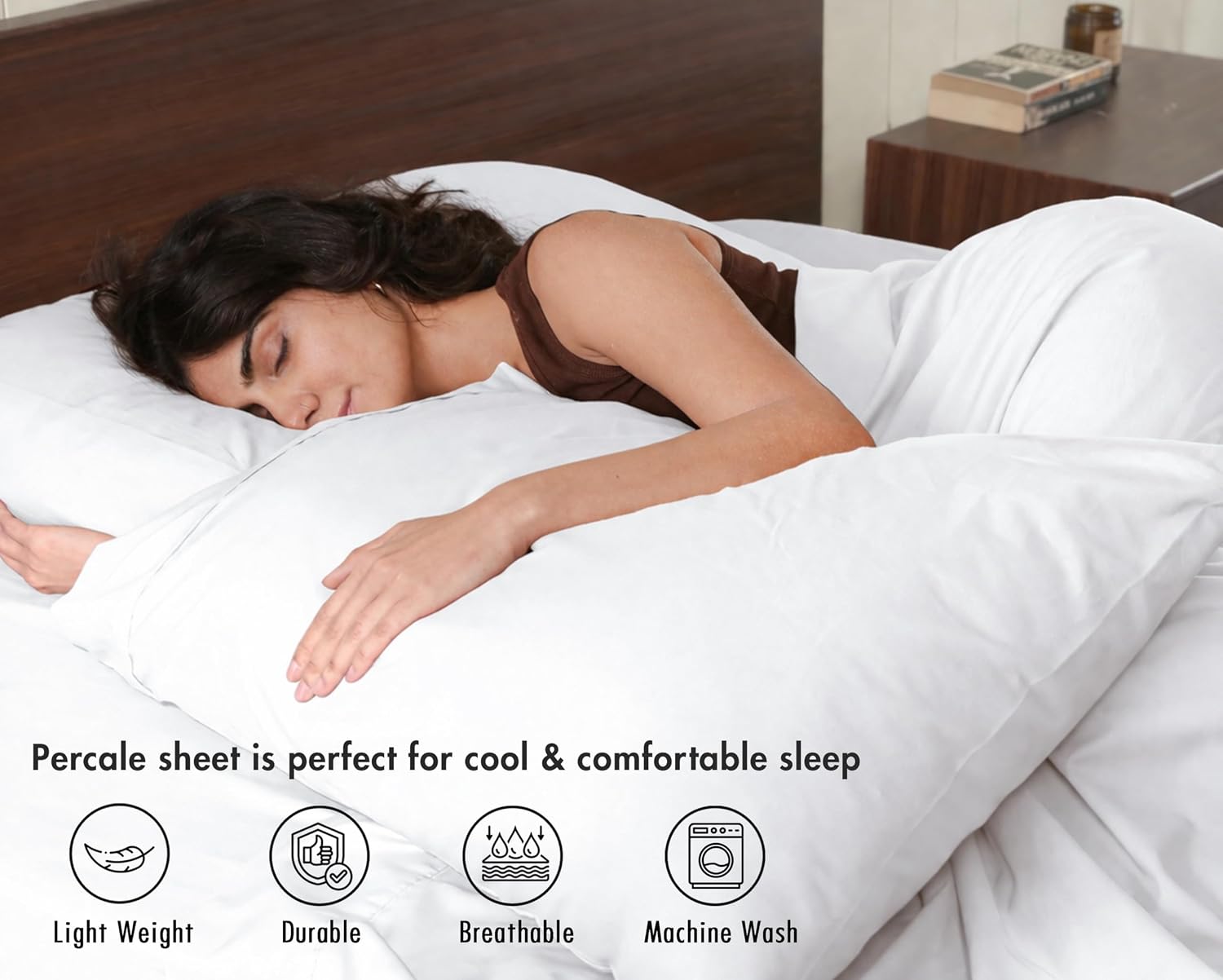 Ruvanti 100% Cotton Percale Sheets Queen Size – Crisp Cooling Bed Sheets for Hot Sleepers, Deep Pocket 16”, Soft Breathable & Durable Hotel…