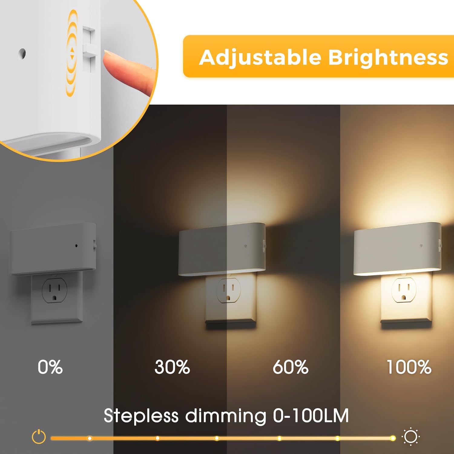L LOHAS LED Night Light, 2 Pack Dimmable Modern LED Night Lights Plug into Wall, Dusk to Dawn Sensor Night Lights for Kid, 0-100LM 3000K…
