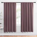 NICETOWN Living Room Curtains, Home Decorations Thermal Insulated Solid Rod Pocket Blackout Drapes for Cafe (Dry Rose, One Pair, 52 x…