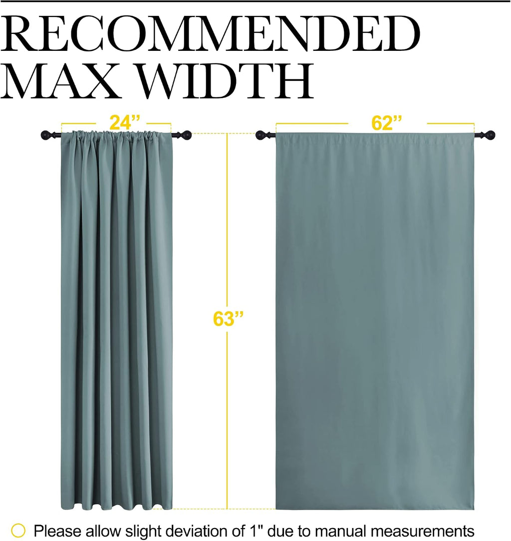 NICETOWN Greyish Blue Blackout Curtains Panels for Window, Thermal Insulated Rod Pocket Blackout Drapes/Draperies for Living Room (2…