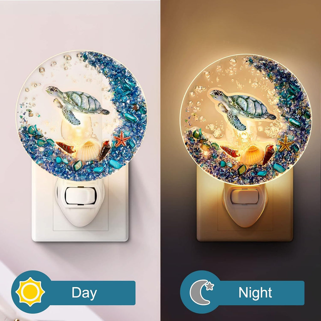 Hortsun Plug in Seashell Night Light Ocean Sea Animal Decorative Night Light Plug in Beach Lamps Vintage Ocean Lamps for Adult for Home…