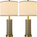 Set of 2 Table Lamp for Living Room Bedroom Farmhouse,26'' Touch Control Bedroom Smoke Grey Ceramic Lamps 3-Way Dimmable Bedside Lamps…