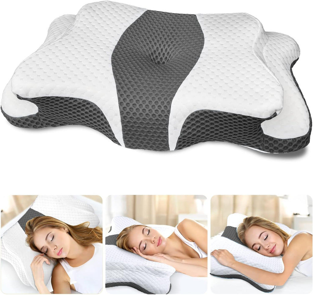 CHxxy Memory Foam Pillows, Cervical Pillow for Neck and Shoulder, Ergonomic Contour Bed Pillow, Soft for Side Sleep Stomach Sleeping and B…