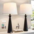 Seealle Modern Table Lamps Set of 2 - Touch Bedside Lamp for Nightstand with Dual USB C+A,3-Way Dimmable Black Nightstand Lamps for…