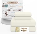 SupremeElegence SUPREME ELEGANCE 100% Organic Cotton Queen Sheet Set (4 Pieces), Percale, Crisp, Breathable & Cooling Sheets for Hot Sleepe…