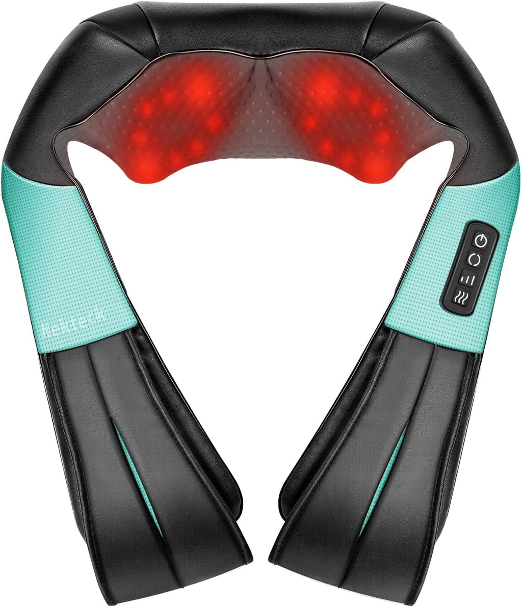 Nekteck Shiatsu Neck Massager with Heat for Deep Tissue, 2026 Upgraded 3D Back Shoulder Kneading Massage Pillow, Body Muscle Relaxation Too…