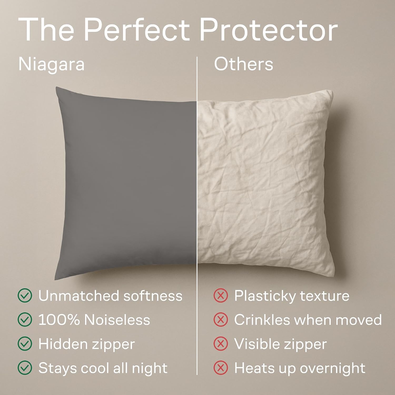 Ultra Soft Pillow Protectors with Zipper King Size - Set of 4 Breathable Pillow Covers - 100% Protection Against Stains, Dust & Dirt…