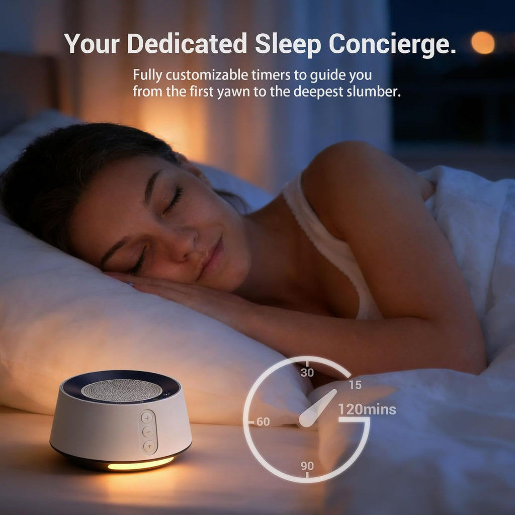 BGOVERSSWhiteNoiseMachine White Noise Machine with Night Light – 20 Soothing Sounds, 10 Color Lights, 5 Timer Settings & Memory Function, P…