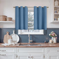 YoungsTex Denim Blue Blackout Kitchen Curtains 36 Inch Length - Short Thermal Insulated Drapes with Grommet Room Darkening for Bathroom Sma…