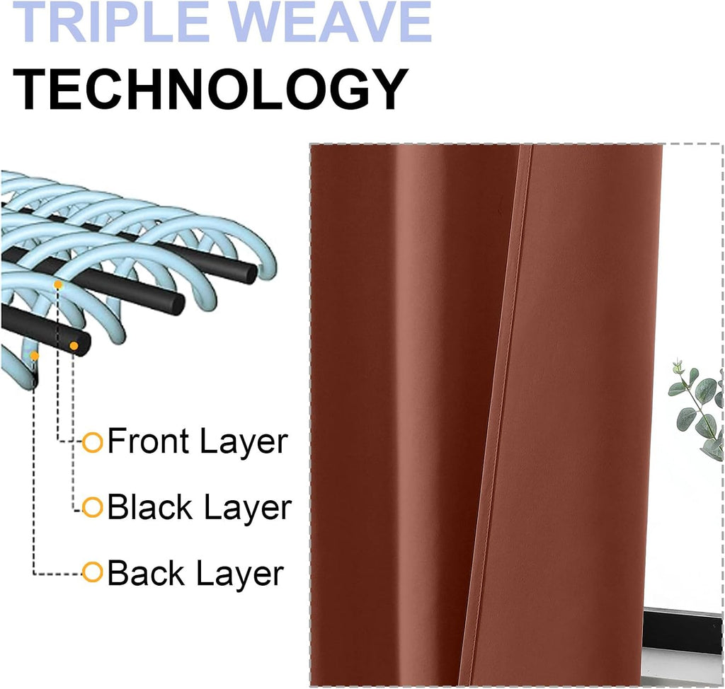 Simplebrand Ava Terracotta Short Blackout Curtains for Bedroom 54 Inches Long 2 Panels Set, Solid Thermal Insulated, Energy Saving Window T…