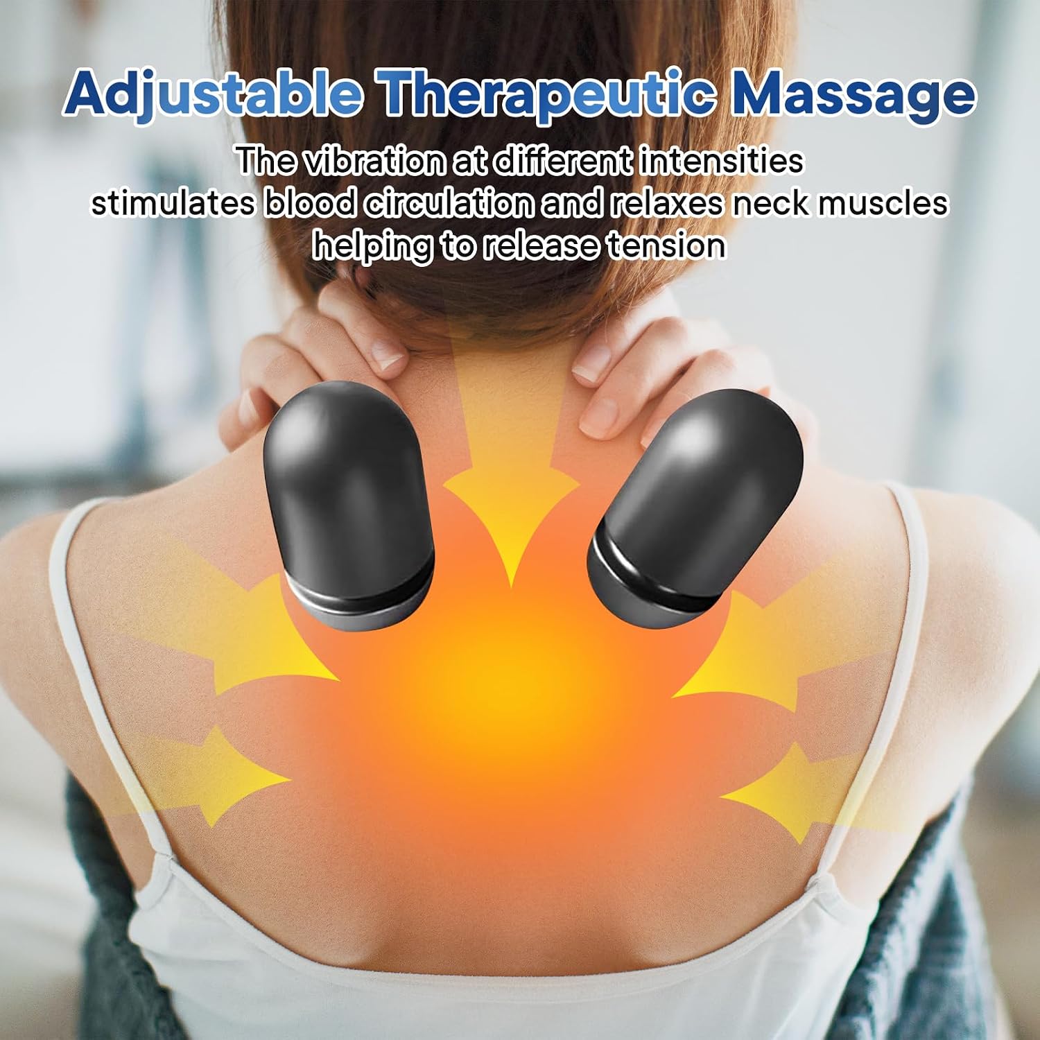 Gifey 3-in-1 Rechargeable Neck Massager Pillow with Heat, Vibration & Traction, Deep Tissue, Neck Hump Corrector & Cervical Support for Ho…