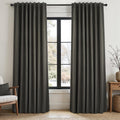 Topfinel 94 Inch Long Gray Blackout Curtains for Bedroom 2 Panels Set Modern Linen Blend Texture Back Tab Pleated Floor to Ceiling Thermal…