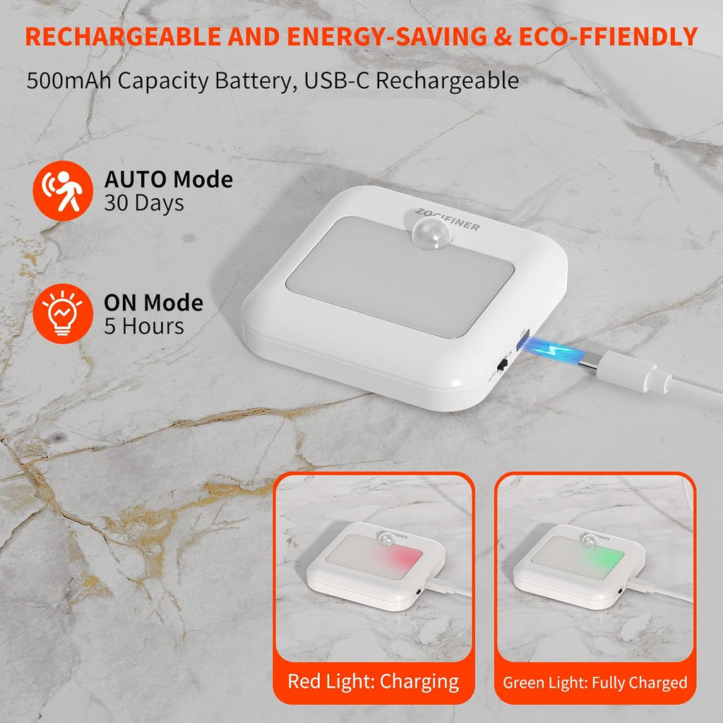 Zocifiner Red Light Motion Sensor Night Lights Rechargeable Battery Red Light Stick-on Magnetic Red Lights Red Night Light for Ba…