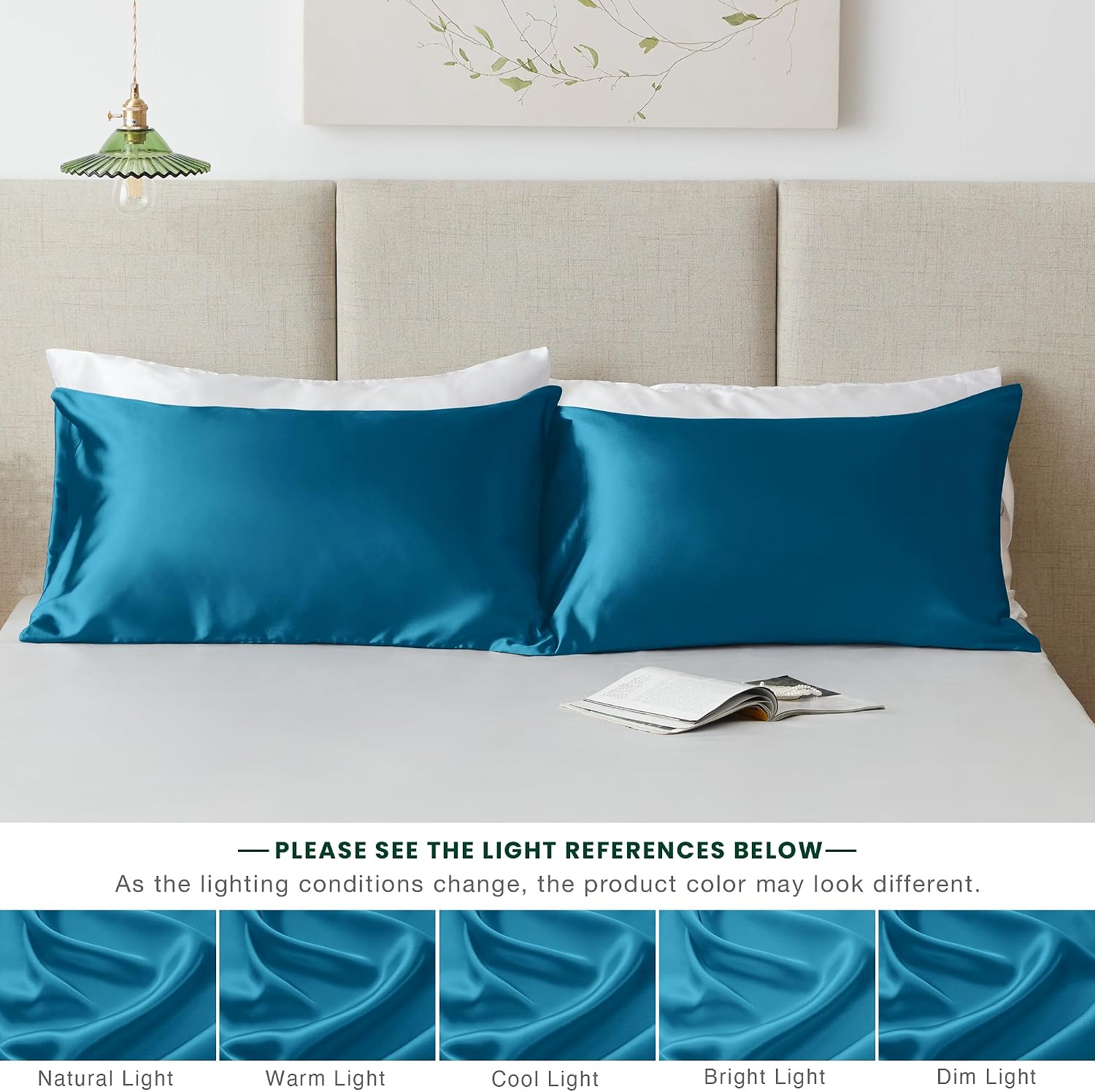 Lovescabin Love's cabin Satin Pillowcase Set of 2 Queen Size 20x30, Cooling Pillow Covers for Hair and Skin, Silky Smooth with Envelope Clo…