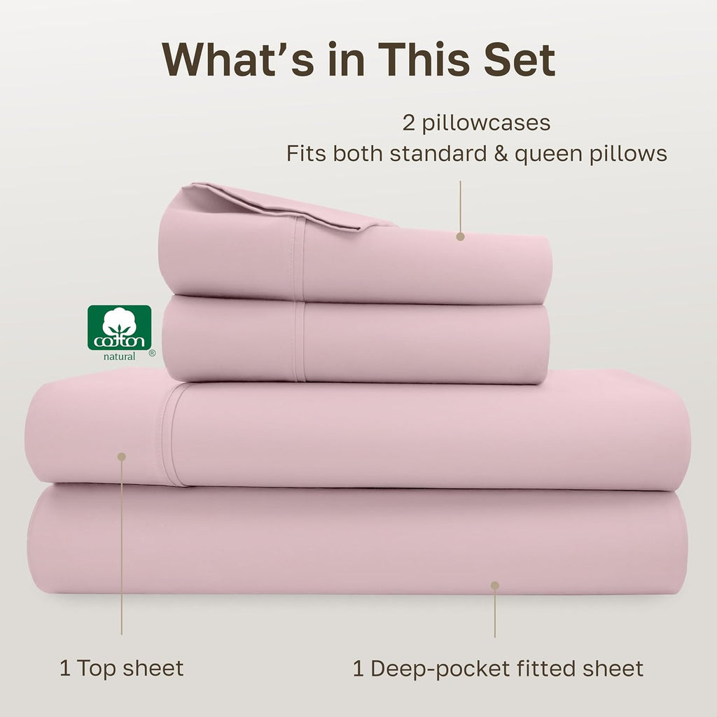 CaliforniaDesignDen California Design Den Soft Queen Size 100% Cotton Sheet Sets, 400 Thread Count Good Housekeeping Award Winner, Silky Sm…
