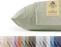 Linen Home 100% Cotton Percale Pillowcases King Size, Sage, 2 Pieces of Pillow Case, Crisp and Cool Strong Bed Linen, 20 inches X 36 inches