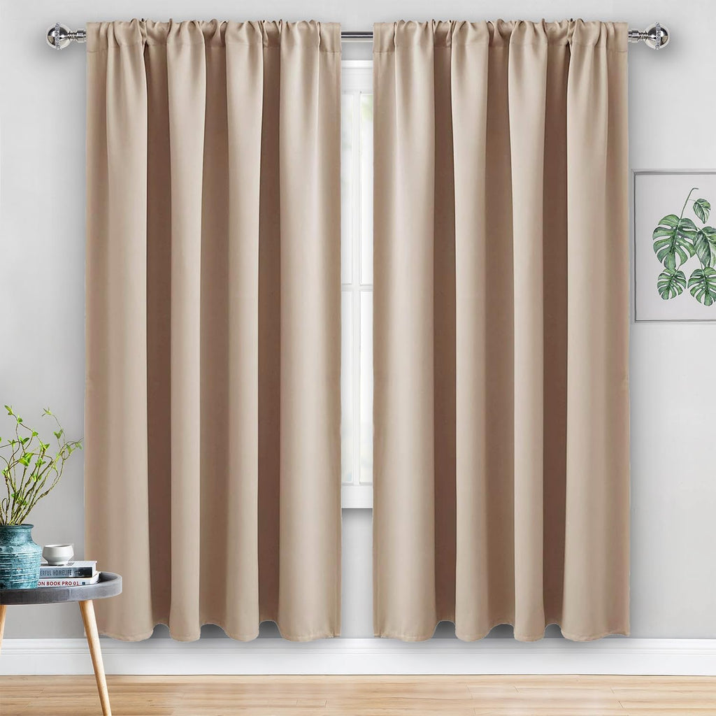 Jiuzhen Blackout Curtains for Bedroom - 60 Inch Extra Wide Thermal Insulated Room Darkening Privacy Soundproof Curtains for Living Room/Dor…
